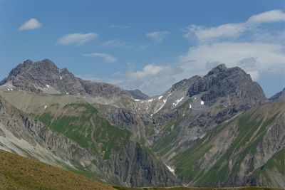 Panoramic view of mountains against sky
