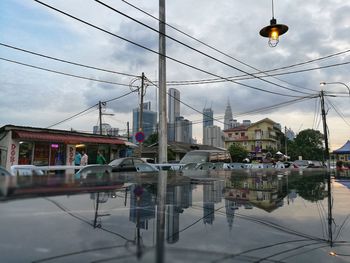 Reflection of buildings in water