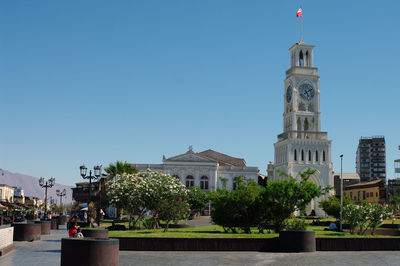 Buildings against blue sky