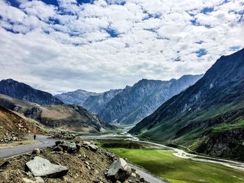 Scenic view of mountains against sky