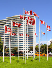 Panoramic shot of building against clear blue sky