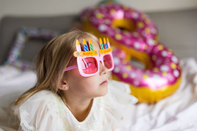 Portrait of woman wearing sunglasses