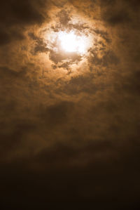 Low angle view of dramatic sky during sunset