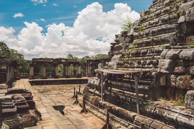 Panoramic view of temple against cloudy sky