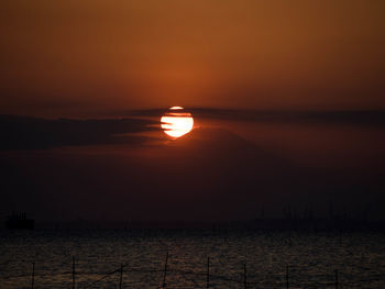 Scenic view of sea during sunset