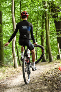 Man riding bicycle