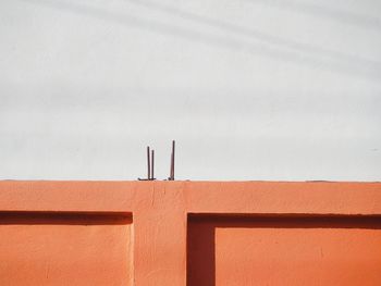 Shadow of building on wall