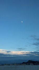 Scenic view of sea against blue sky