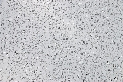 Full frame shot of raindrops on glass window