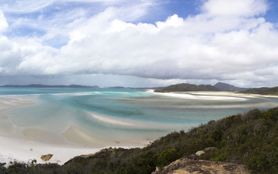 High angle view of iconic withsundays islands during cloudy day