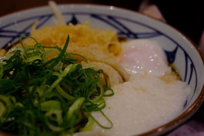 Close-up of meal served in bowl