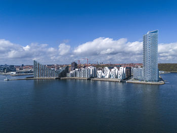 Aerial photo of residential area aarhus Ø, denmark