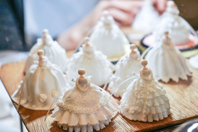 Close-up of ice cream on table