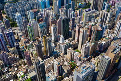 Aerial view of modern buildings in city