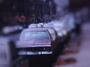 Close-up of car on street