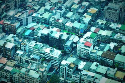 High angle view of a residential district