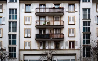 Low angle view of residential building