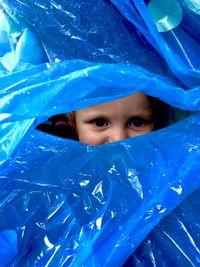 Portrait of cute girl with blue eyes