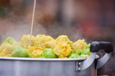 Close-up of fresh vegetables in container