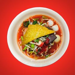 Directly above shot of salad in plate