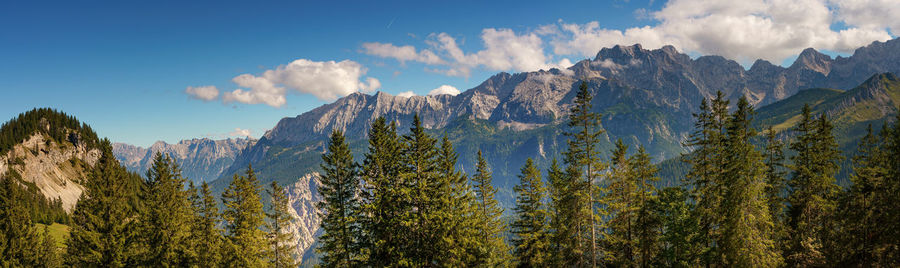 Panoramic view of mountains against sky