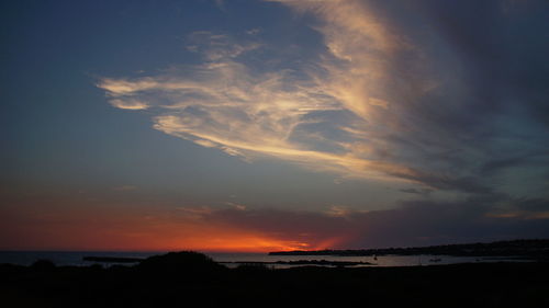 Scenic view of sea at sunset