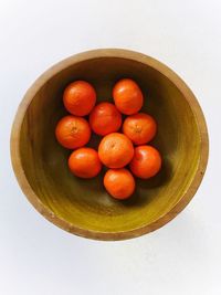 Directly above shot of vegetables on white background