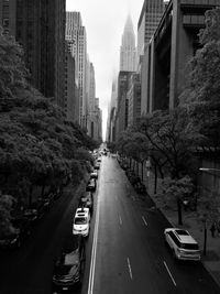 High angle view of city street