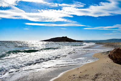 Scenic view of beach against sky