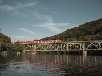Bridge over river against sky
