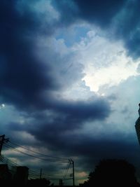 Low angle view of cloudy sky