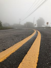 Empty road against sky