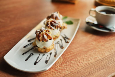 Close-up of coffee on table
