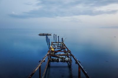 View of sea against cloudy sky