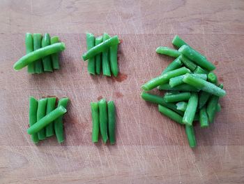 High angle view of vegetables on table