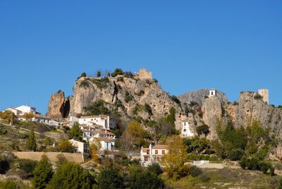 View to the mountain village of guadalest in the marina baixa area of alicante province, spain