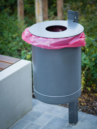 Close-up of garbage can