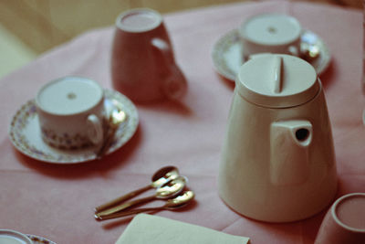 Close-up of teapot on table