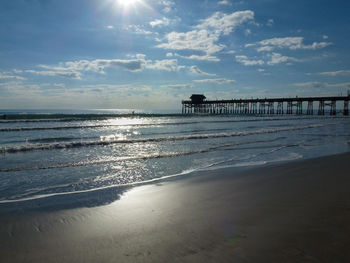 Scenic view of beach against sky