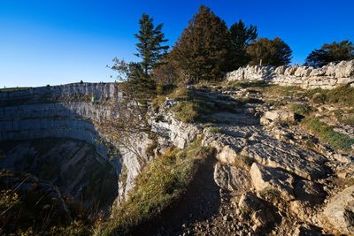 Scenic view of land against clear sky