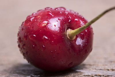 Close-up of wet apple in water