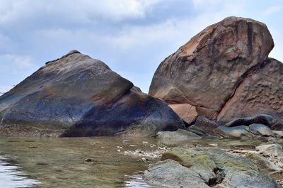 Rock formations against sky