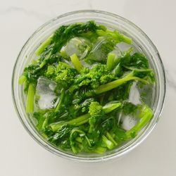 High angle view of vegetables in bowl on table