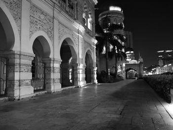 Illuminated historic building in city at night