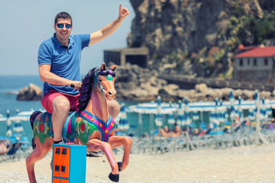 Young couple on beach