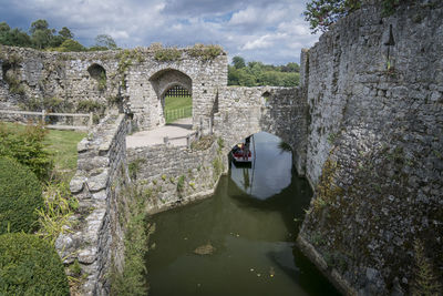 Panoramic view of arch bridge over river