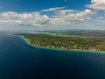 Coast of moalboal with hotels and dive centers. a popular place for divers. philippines, cebu.