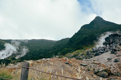 Scenic view of mountains against sky