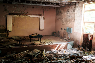 Interior of abandoned house