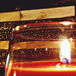 Close-up of illuminated lamp